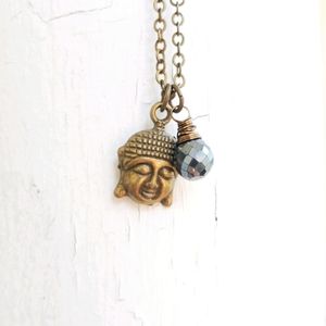 Buddha necklace with black spinel